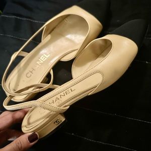 Authentic pre loved chanel sling back sandals..